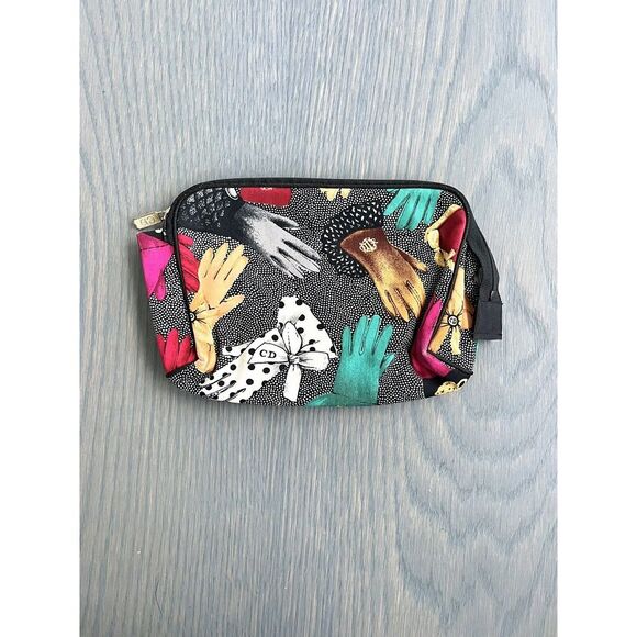 RARE Christian Dior Gloves‎ Print CD Logo Cosmetics Vanity Bag Vintage - Picture 5 of 6